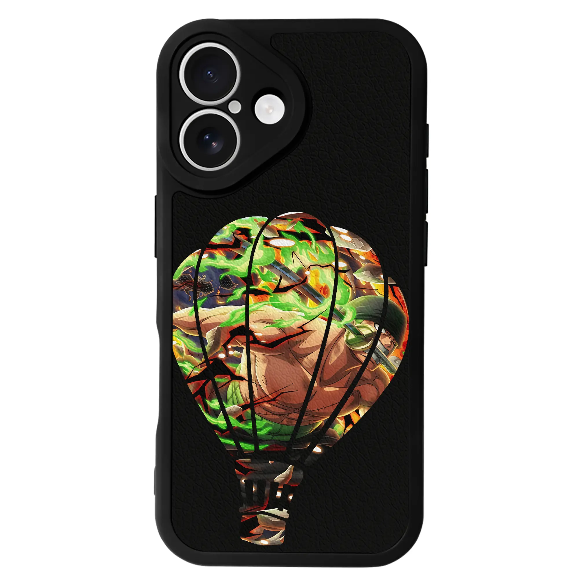 ワンピース グッズ ロロノア・ゾロ - IPhone 16シリーズ対応 ・ シリコンスマホケース ・ レザー調 ・ 高精度フィット ・ 耐衝撃 ・ ワイヤレス充電対応 ・ 精密カット